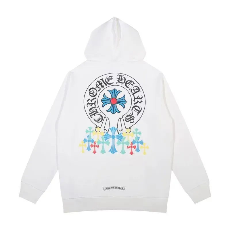 M04—P210 -Chrome Hearts/Chrome Hearts printed sweatshirt cardigan jacket -420 grams of high-density, high-quality wool, soft, delicate and skin-friendly, soft and silky to the touch, warm and skin-friendly -The hardware and zipper accessories are all customized and full of details -Colour: white -Size: S M L XL
